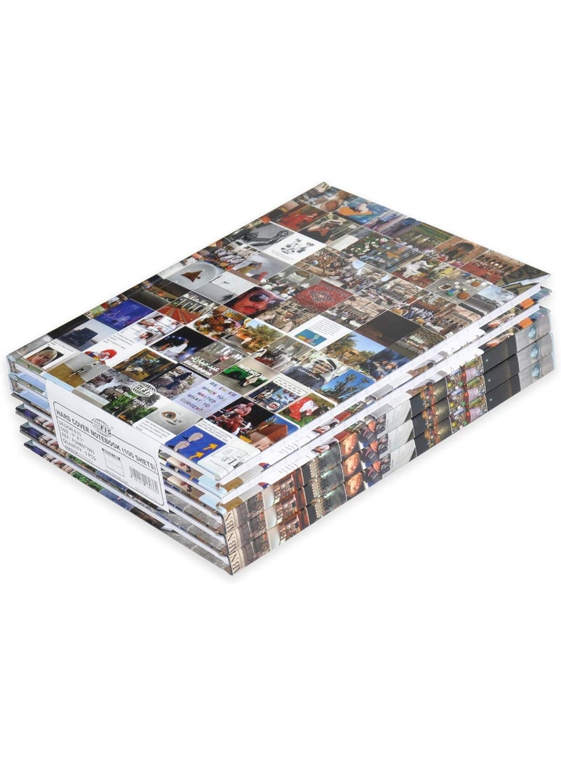 FIS Hard Cover Notebook Single Line 9X7 Inch, 100-Sheets 5-Piece - FSNB971903 - Image 1